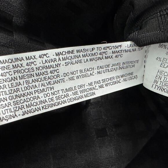 Zara W&B Women’s Size Small Black Square Textured 3/4 Sleeve High Low Tunic Top - Picture 7 of 8